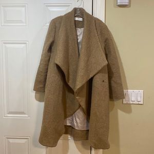 Amanda Uprichard Camel Grace wrap drape waterfall cascade blanket coat mohair